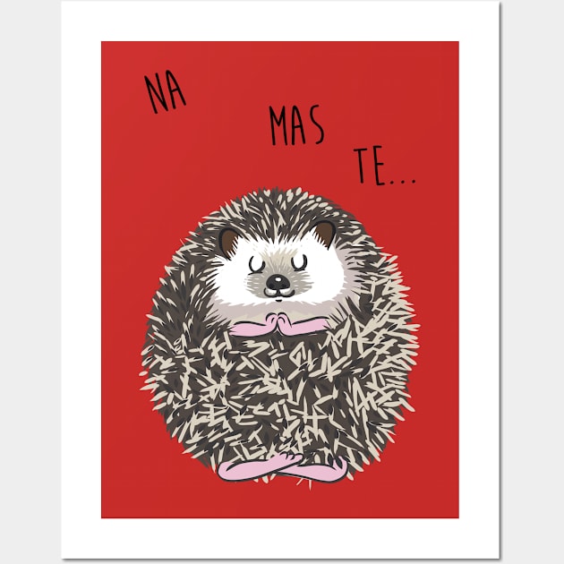 Namaste hedgehog Wall Art by huebucket